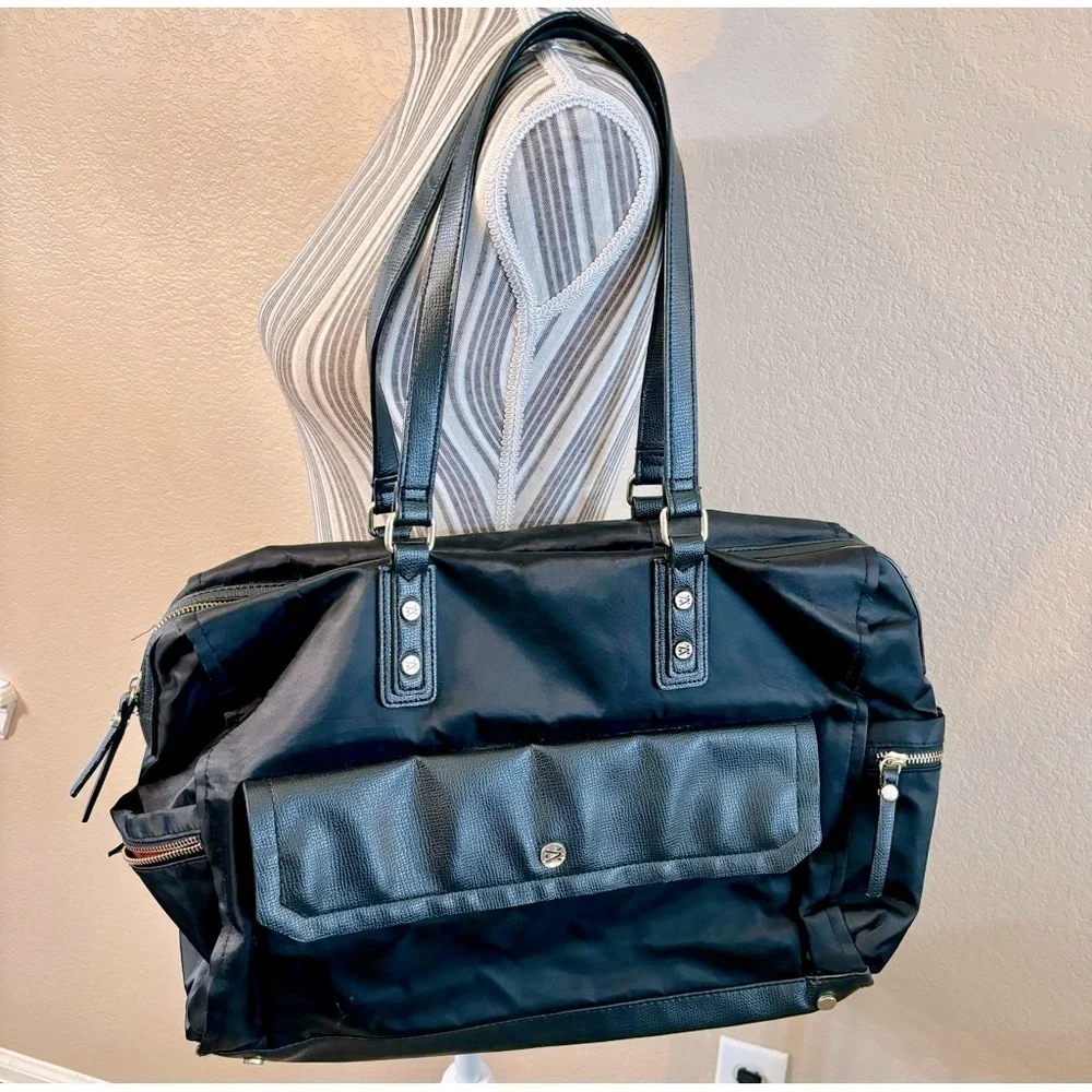 Travanti Laptop Bag Black Gold Hardware Red Interior Large Work Tote Travel